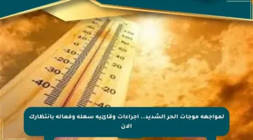 لمواجهة موجات الحر الشديد.. إجراءات وقائية سهلة وفعالة بانتظارك الآن